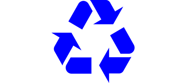 Blaues Recycling Symbol